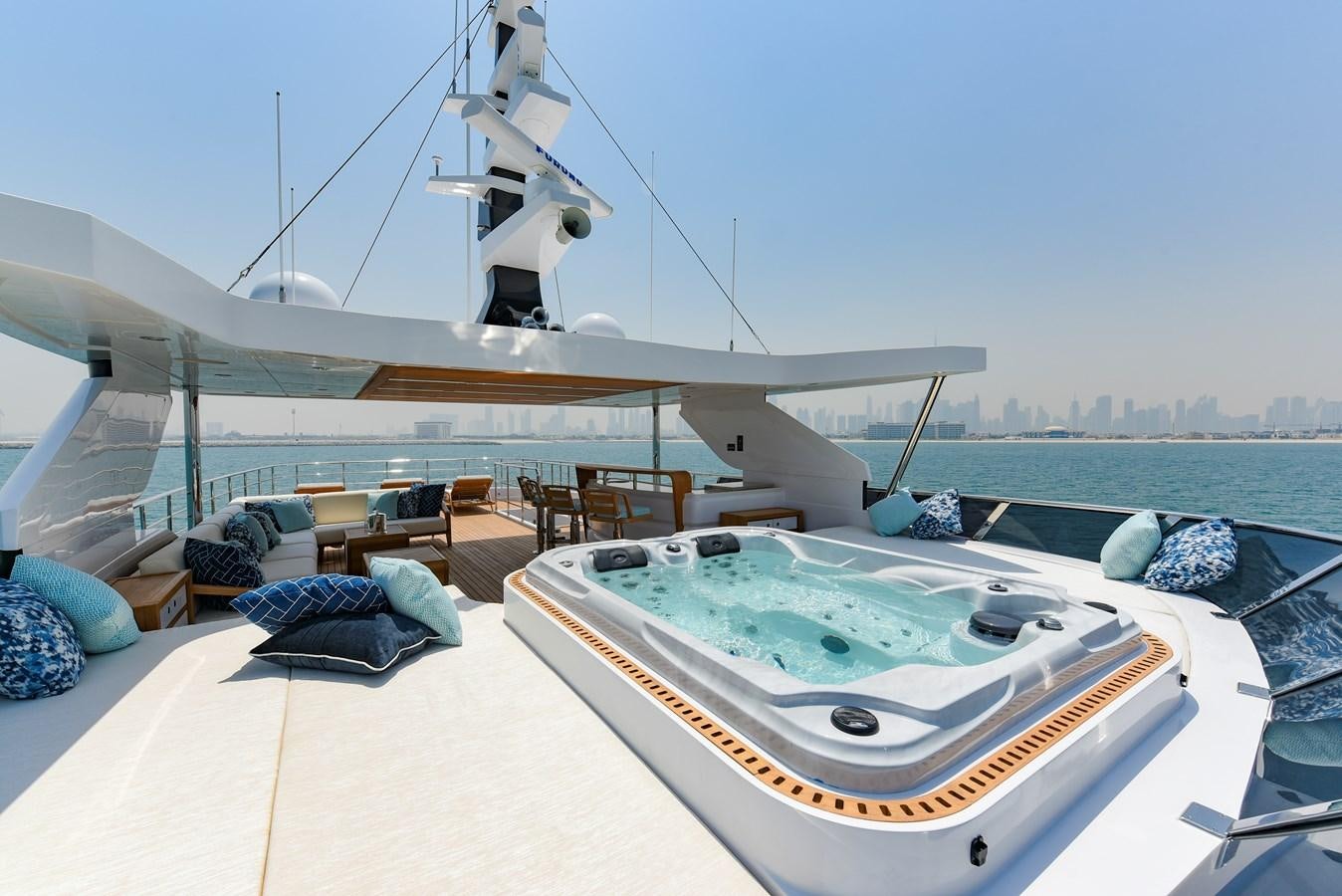 a pool on a boat aboard MAJESTY 111 Yacht for Sale