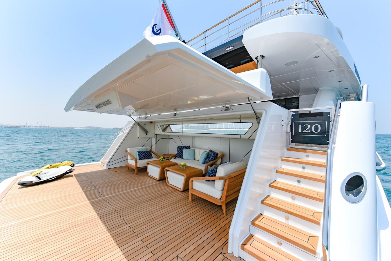 a boat on the water aboard MAJESTY 111 Yacht for Sale