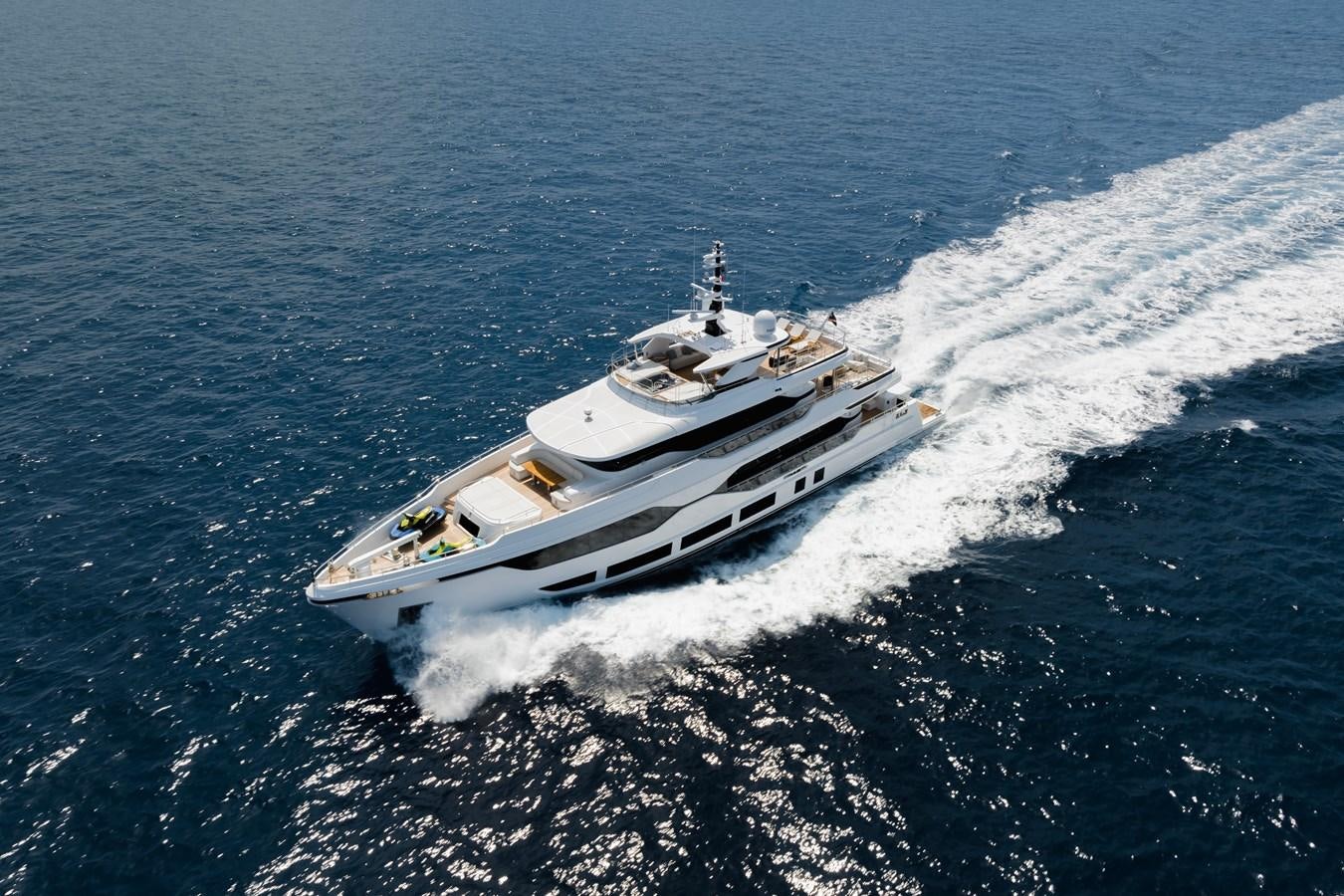 a ship on the water aboard MAJESTY 111 Yacht for Sale
