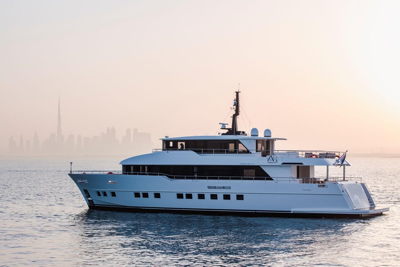 a boat in the water aboard NOMAD 95 SUV Yacht for Sale