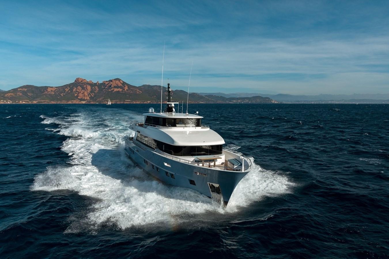 a boat on the water aboard NOMAD 95 SUV Yacht for Sale