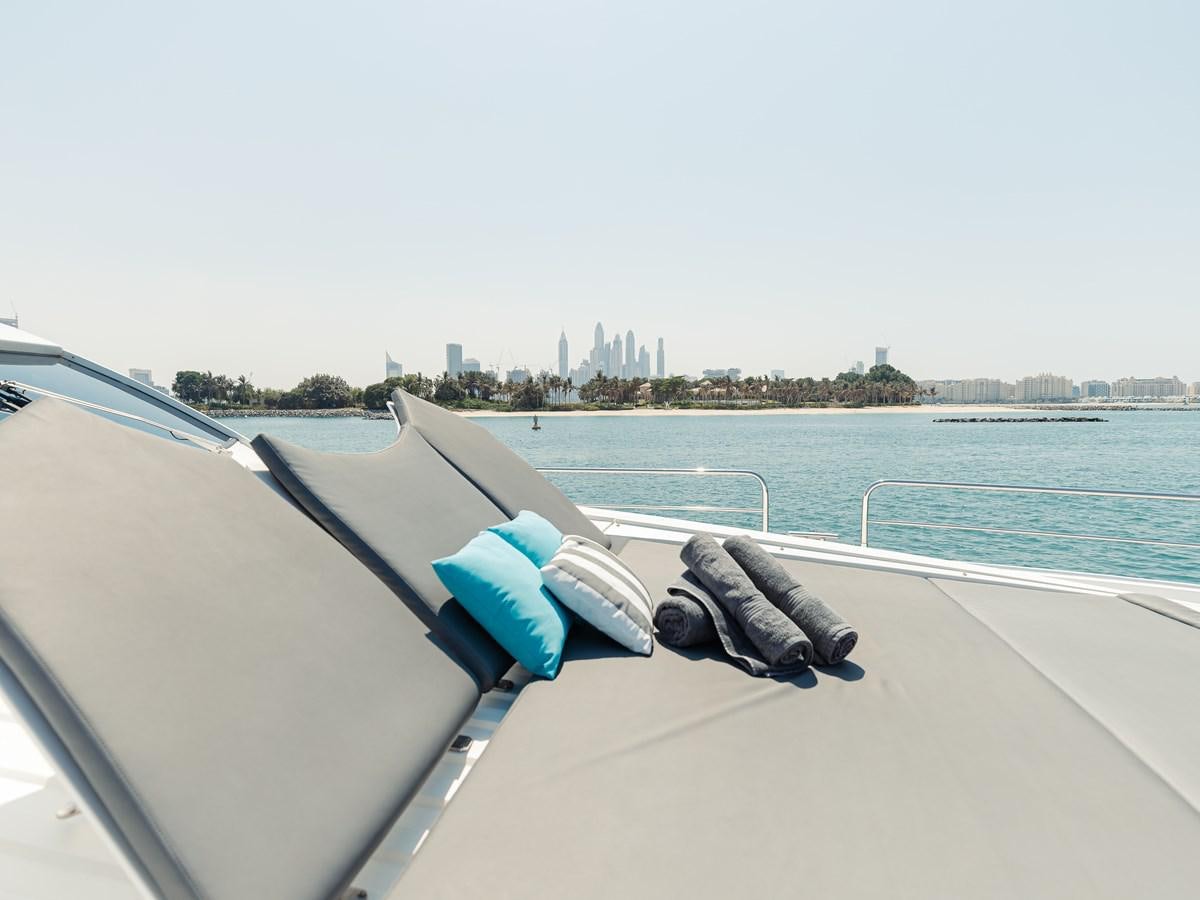 a pair of shoes on a boat aboard AARNA Yacht for Sale