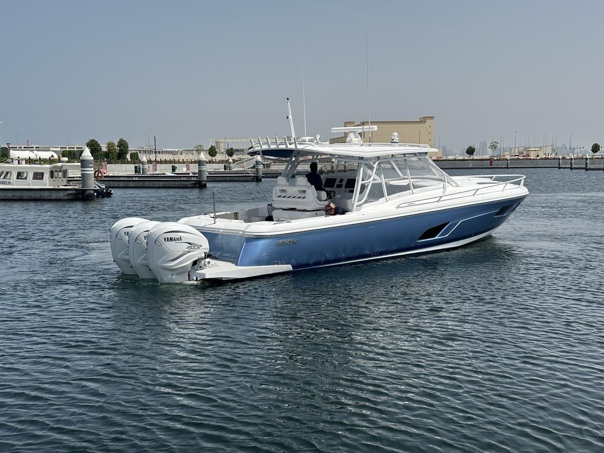 a boat in the water aboard 2023 INTREPID 41 VALOR Yacht for Sale