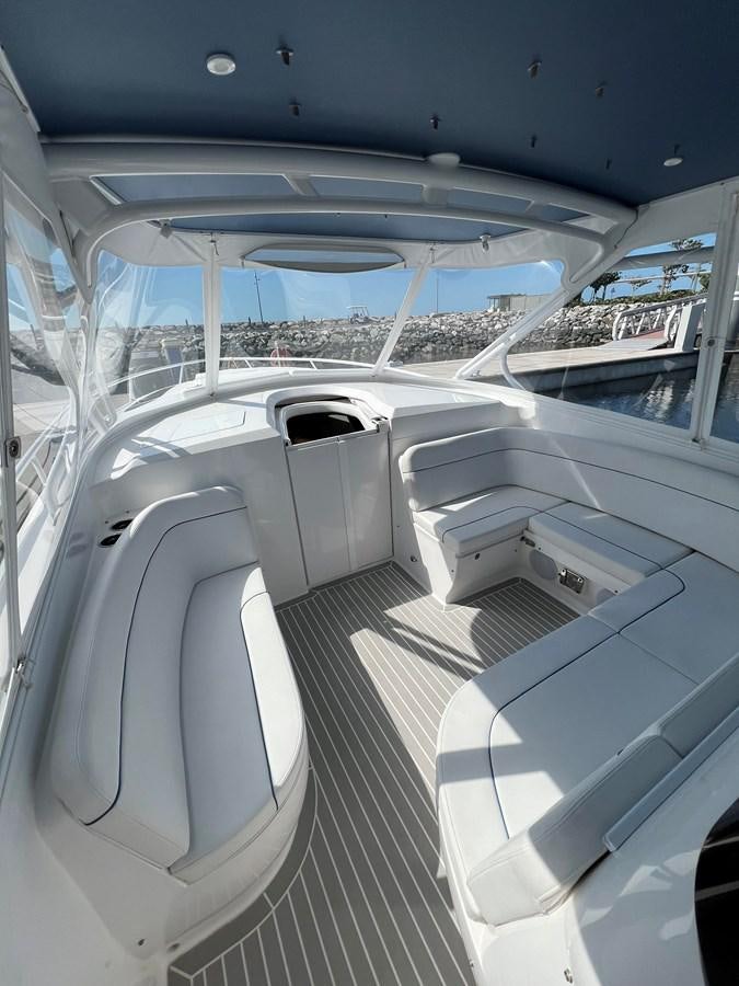 a view of a large white building from the inside of a car aboard 2023 INTREPID 41 VALOR Yacht for Sale