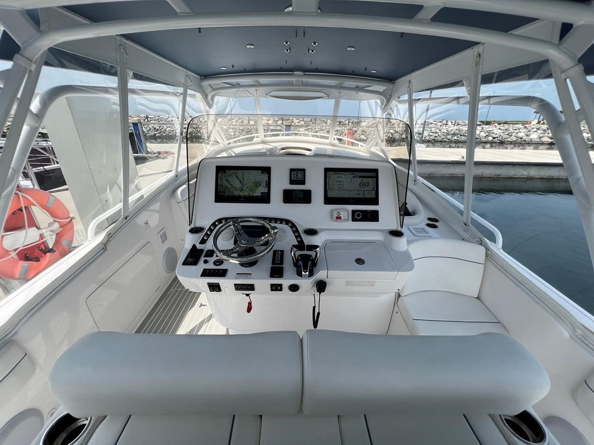 inside of a white vehicle aboard 2023 INTREPID 41 VALOR Yacht for Sale