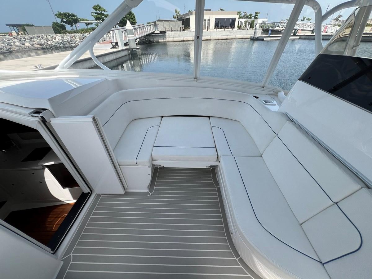 a boat on the water aboard 2023 INTREPID 41 VALOR Yacht for Sale