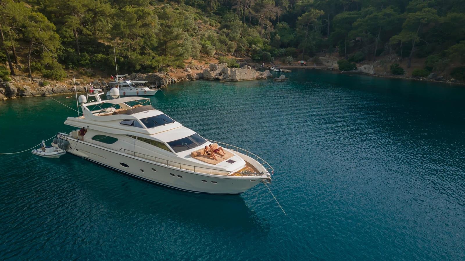 a boat on the water aboard LOTUS Yacht for Sale