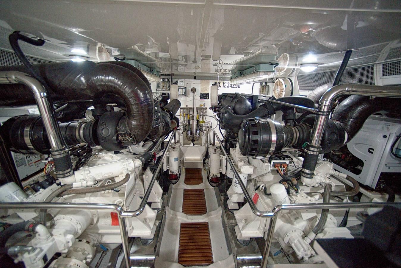 a large machine with many parts aboard RODE RUNNER II Yacht for Sale