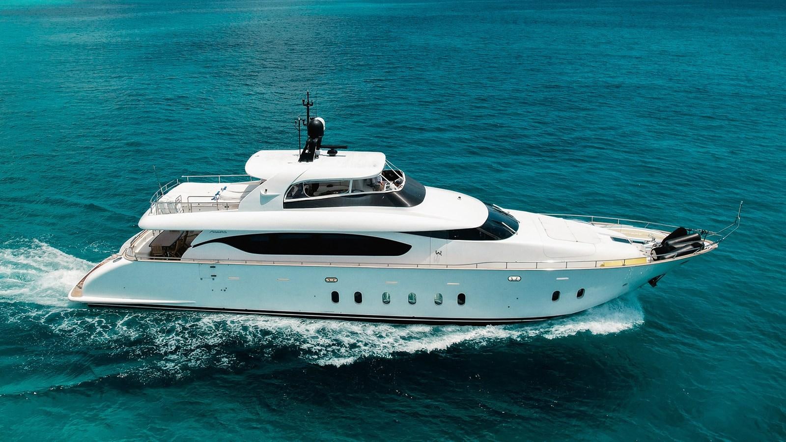 a white yacht in the water aboard DOMINIC  2008 MAIORA 27M @ PUERTO AVENTURAS Yacht for Sale