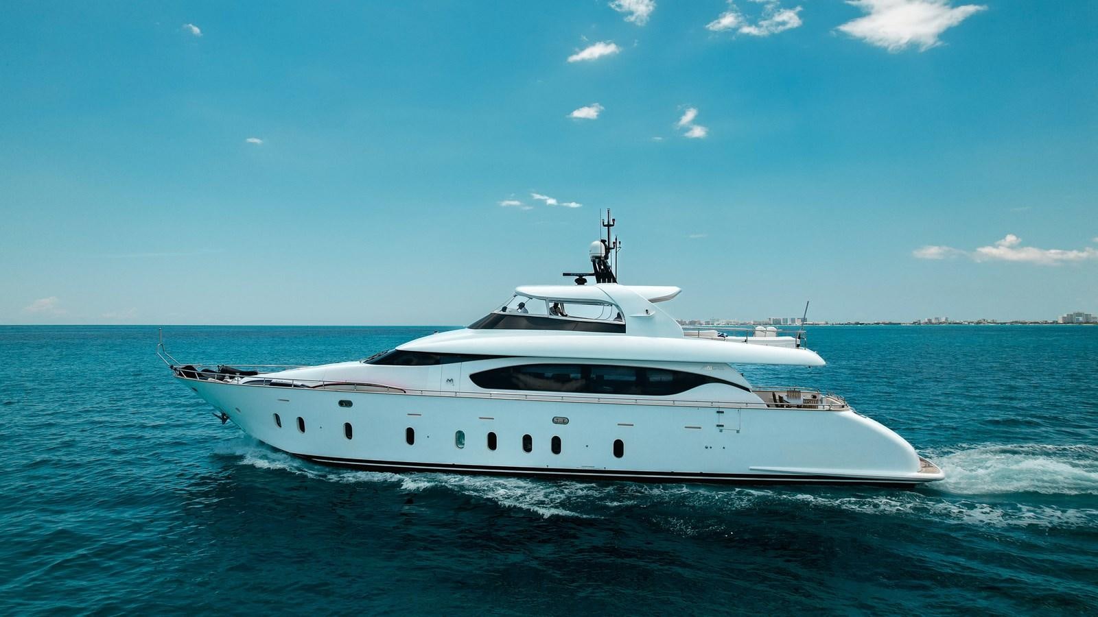 a white yacht in the water aboard DOMINIC  2008 MAIORA 27M @ PUERTO AVENTURAS Yacht for Sale