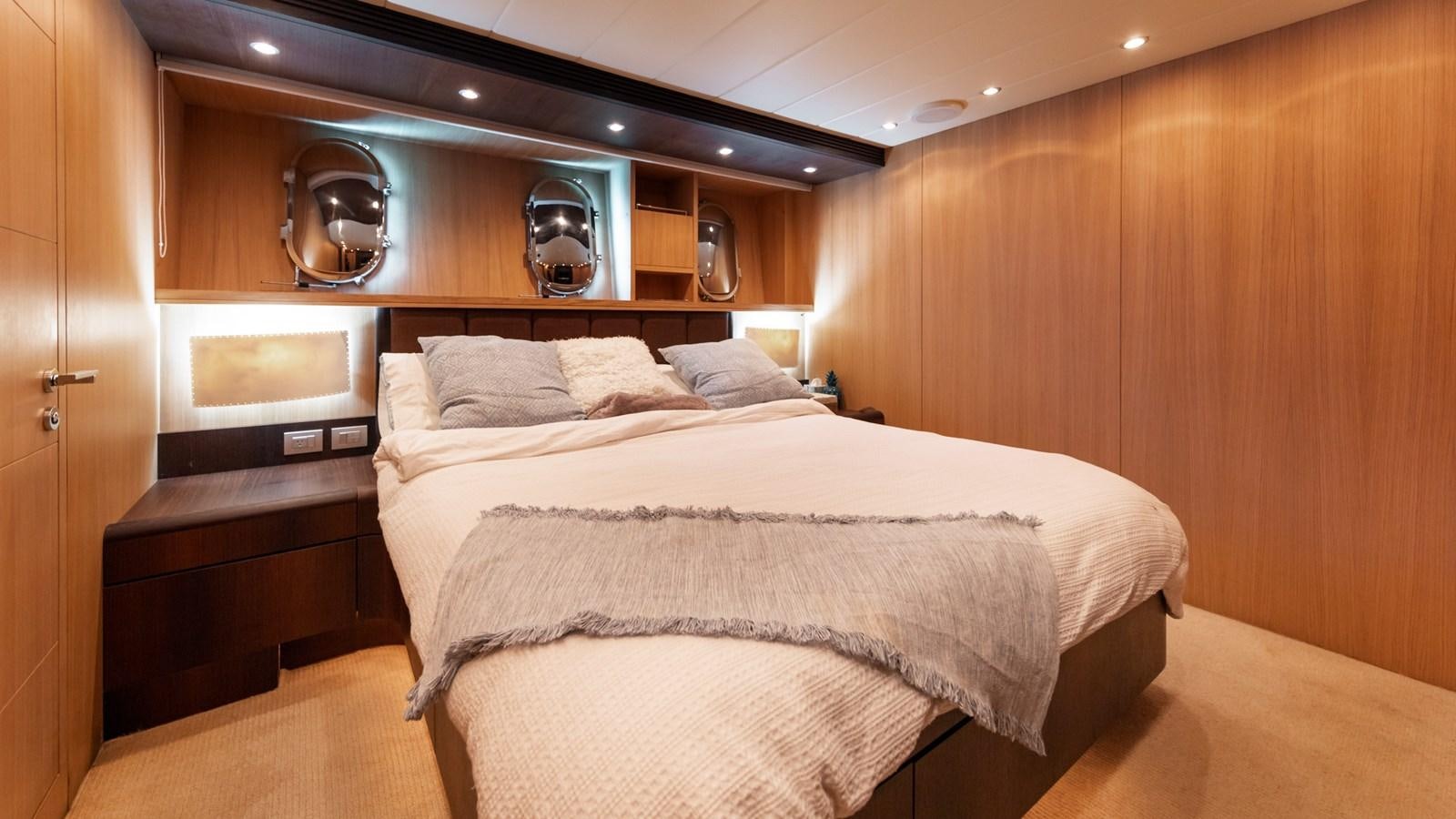 a bed in a room aboard DOMINIC  2008 MAIORA 27M @ PUERTO AVENTURAS Yacht for Sale