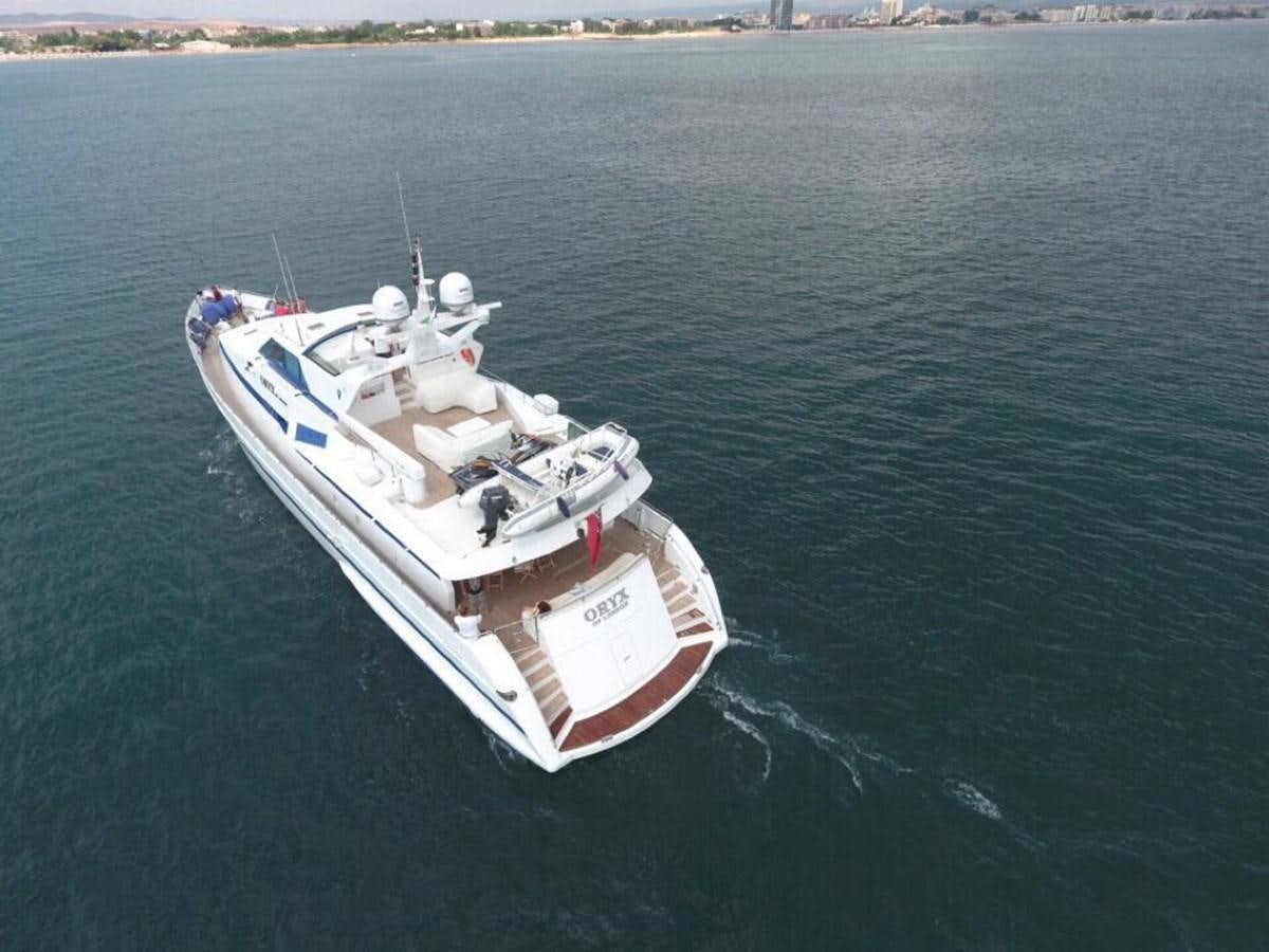 a boat in the water aboard ORYX Yacht for Sale