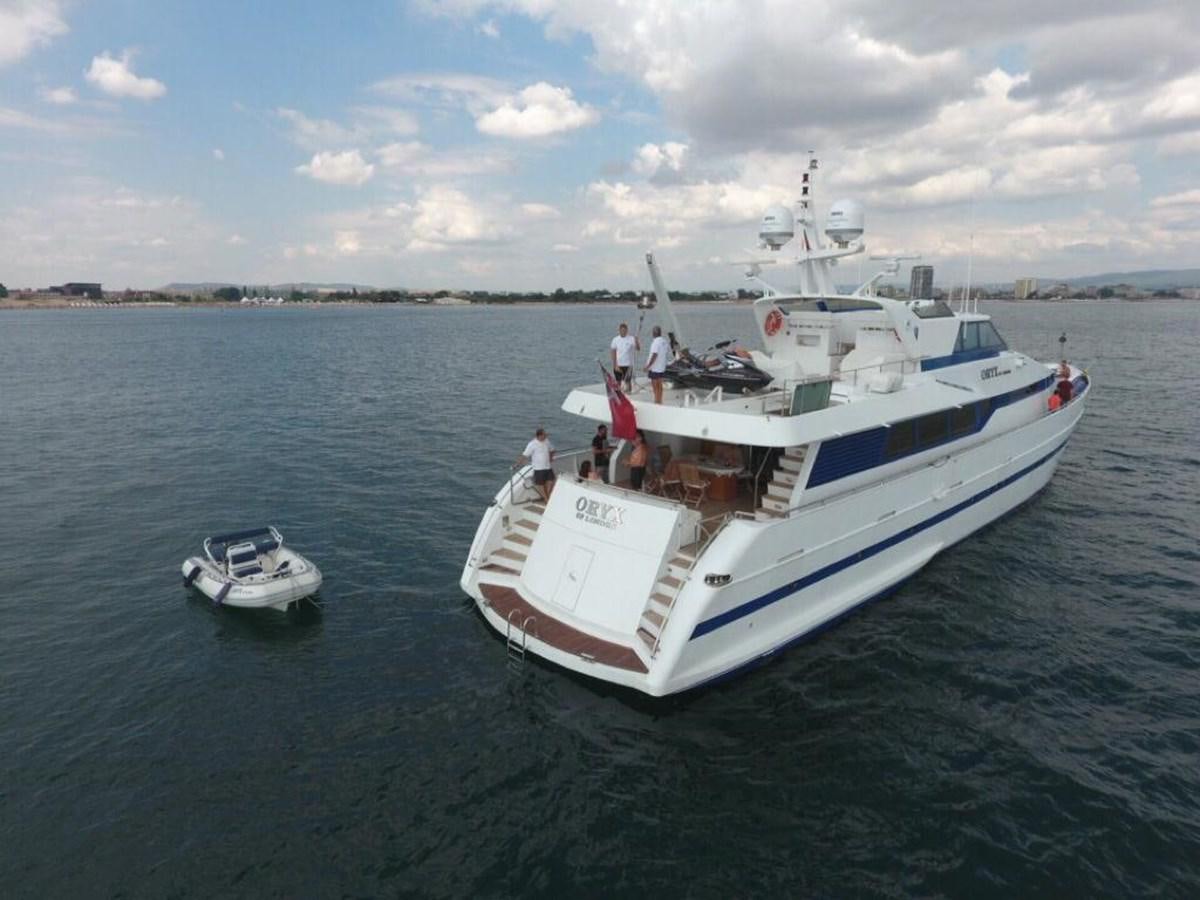 a boat in the water aboard ORYX Yacht for Sale