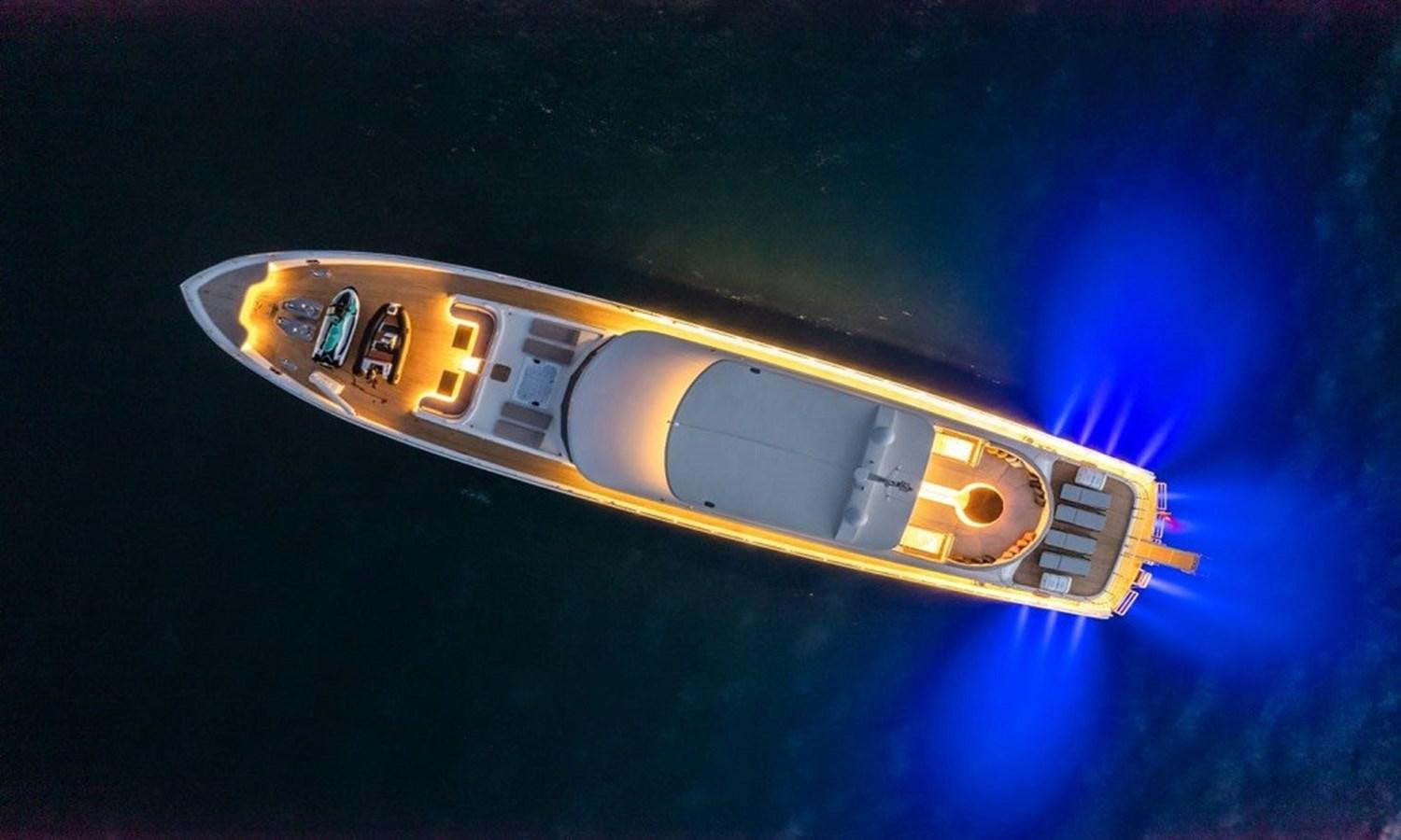 a space ship in space aboard 39,1 M CUSTOM BUILD MOTOR Yacht for Sale