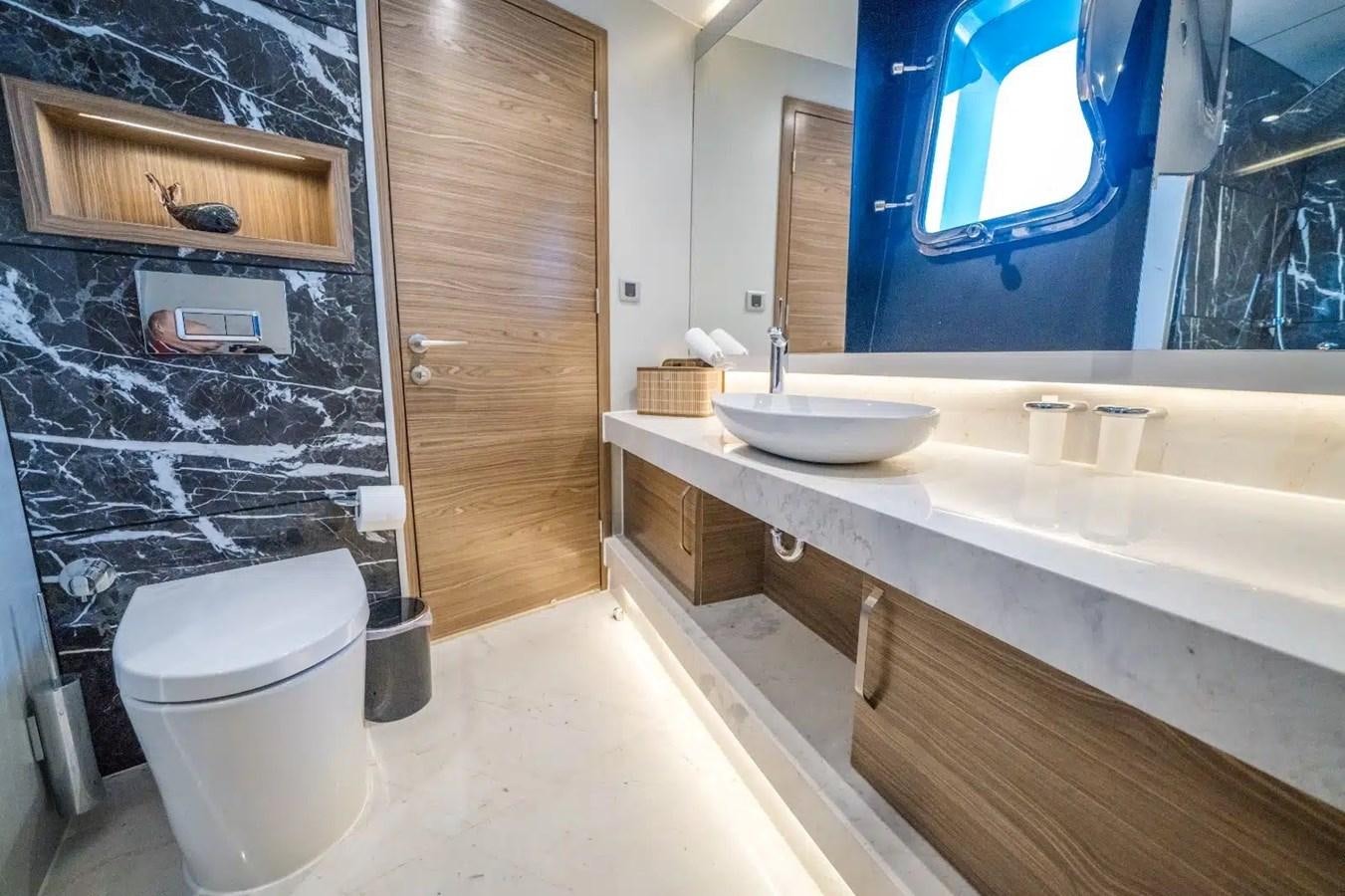 a bathroom with a sink and a toilet aboard 39,1 M CUSTOM BUILD MOTOR Yacht for Sale