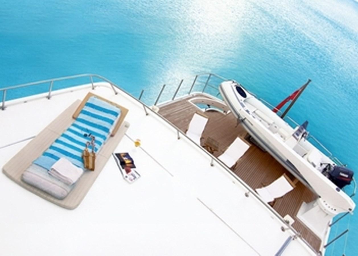 a high angle view of a boat aboard HAPPY Yacht for Sale