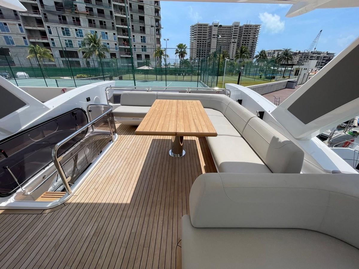 a balcony overlooking a city aboard GABY Yacht for Sale