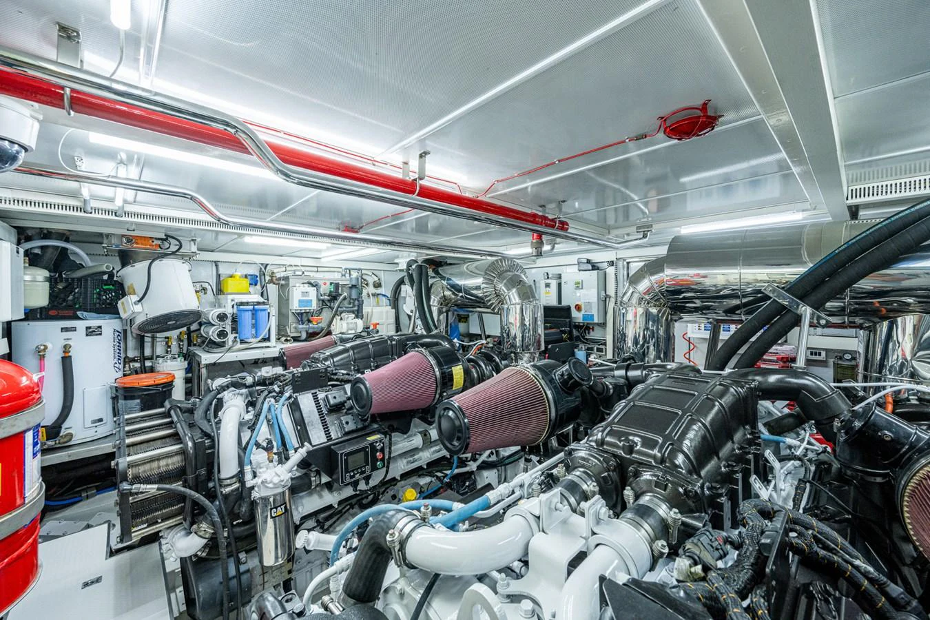 a large room full of electrical equipment aboard MOIRA CINCO Yacht for Sale