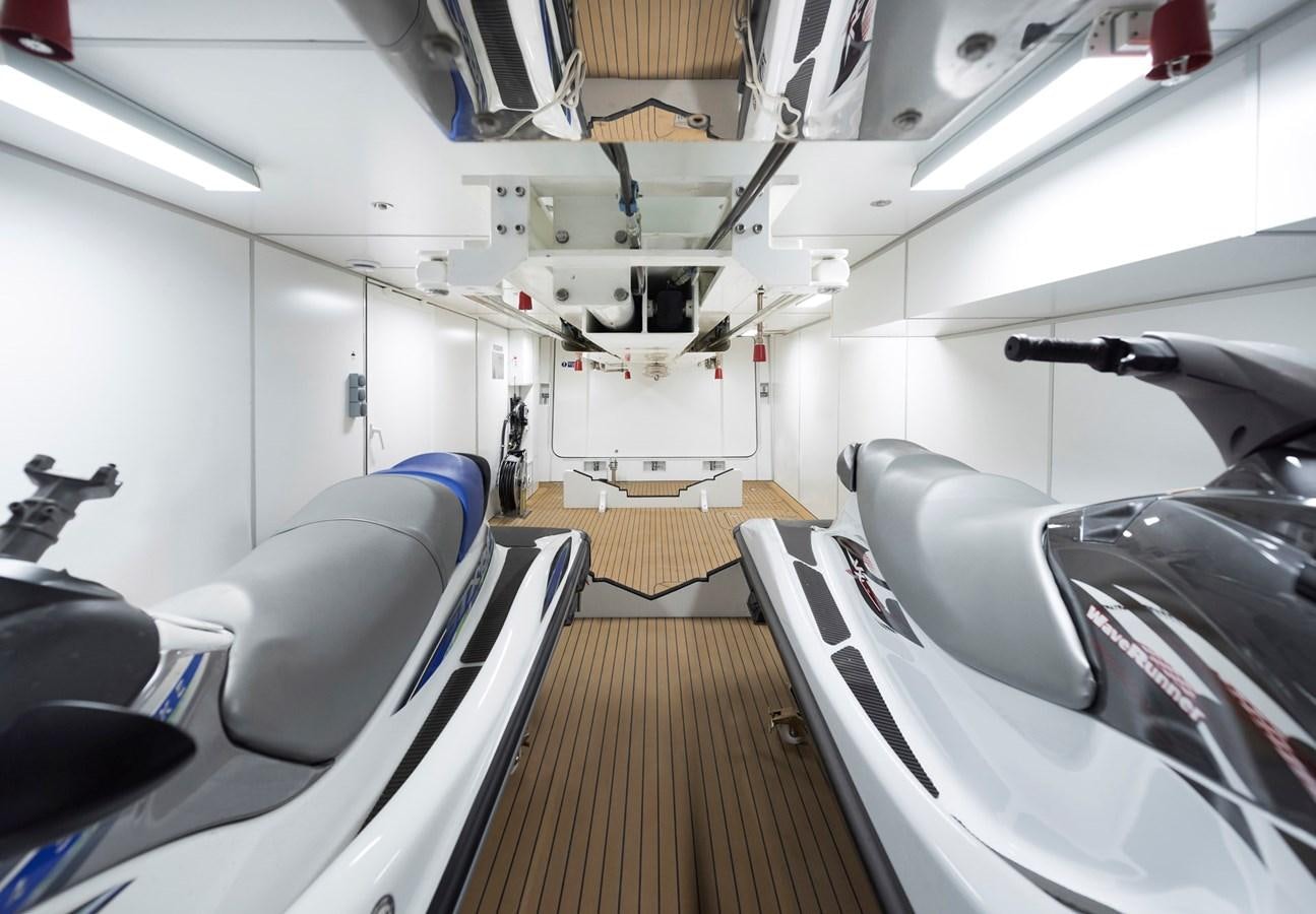inside of a vehicle with a wood floor and a wood floor aboard LIQUID SKY Yacht for Sale