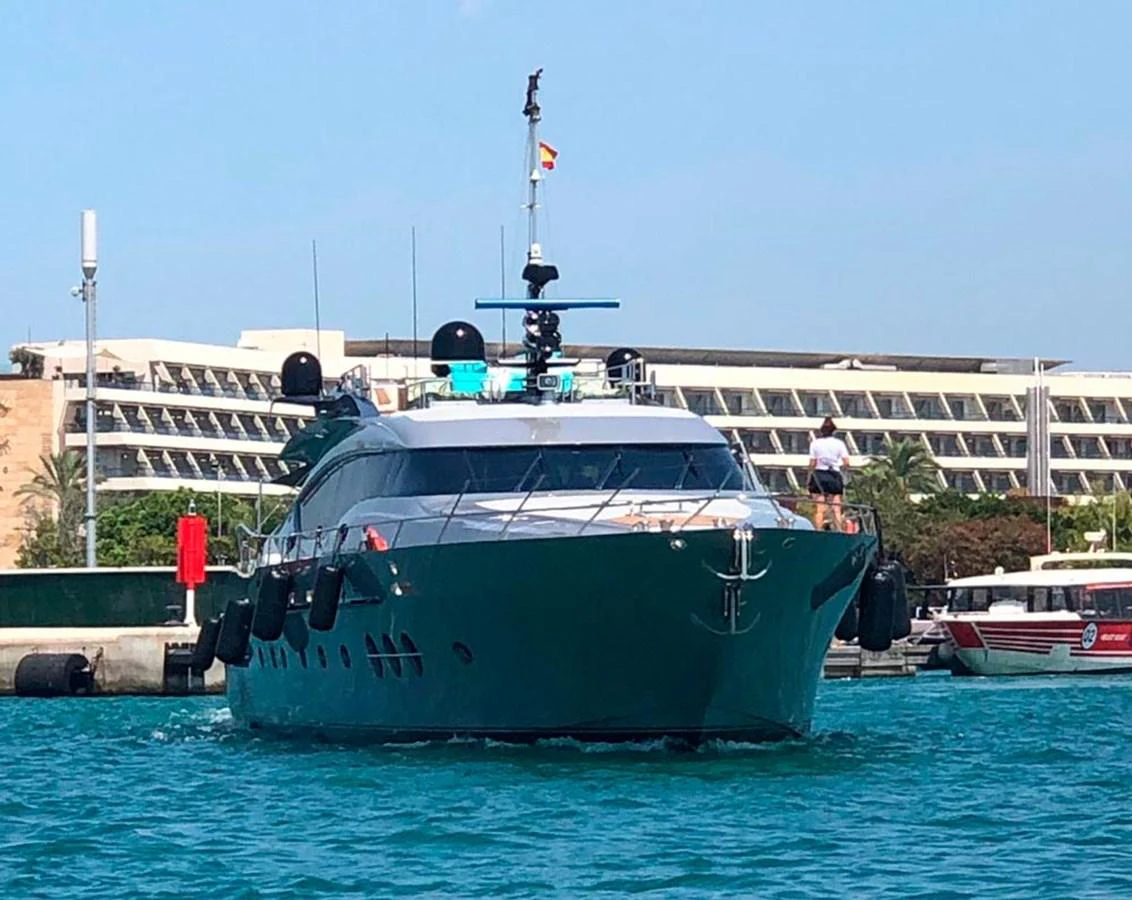 a boat in the water aboard ESCAPE Yacht for Sale