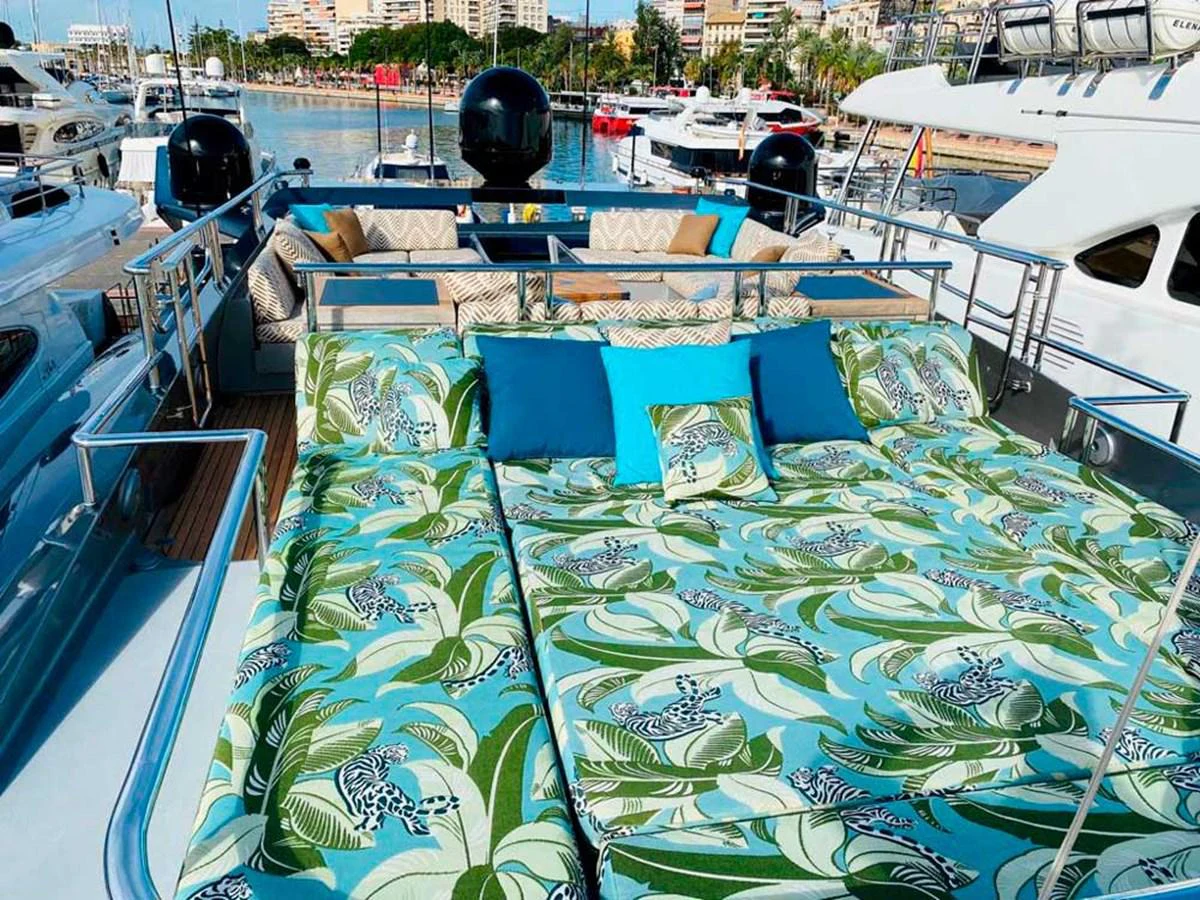 a bunch of boats are parked in a harbor aboard ESCAPE Yacht for Sale