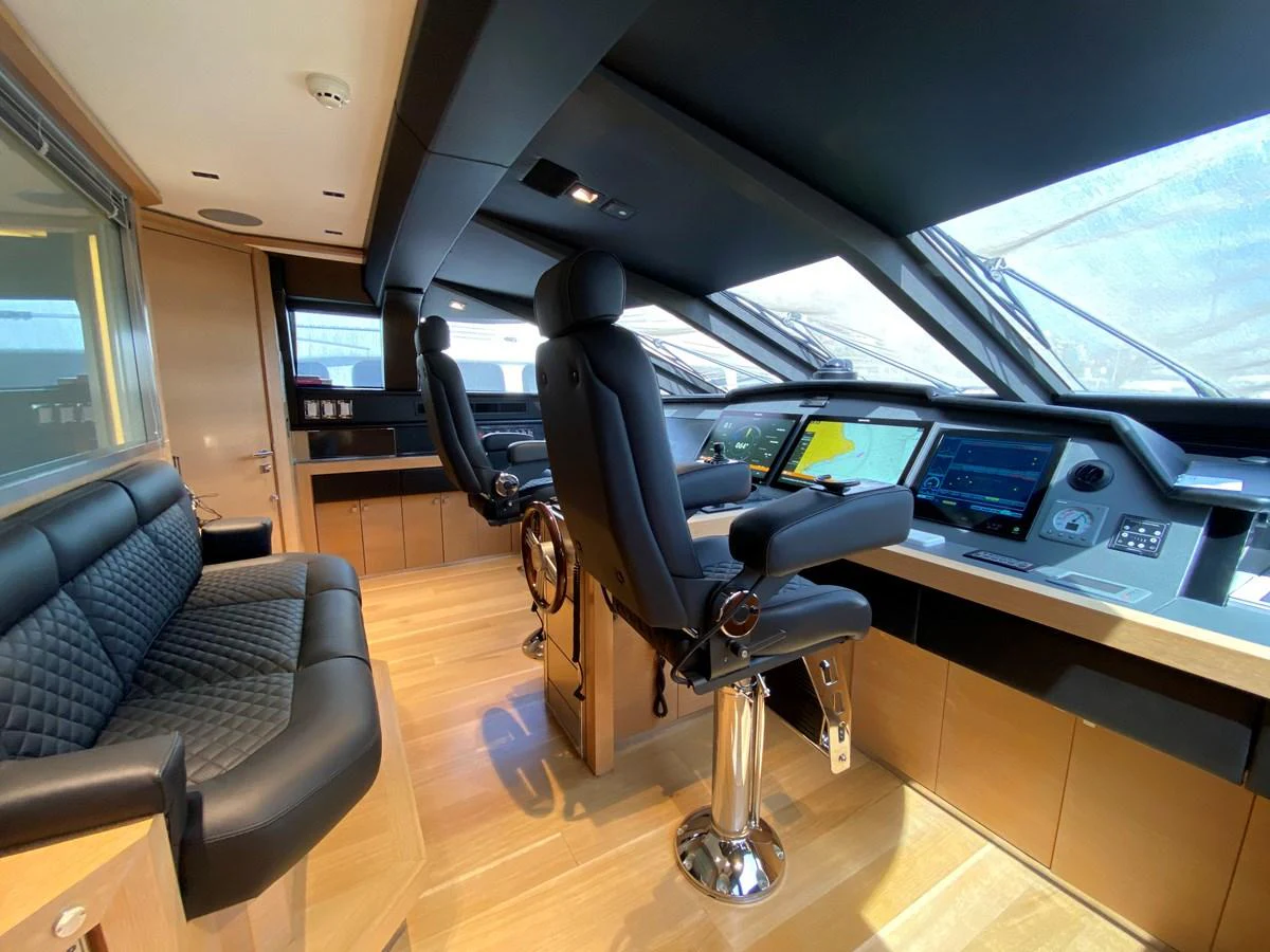 inside of a car aboard ESCAPE Yacht for Sale