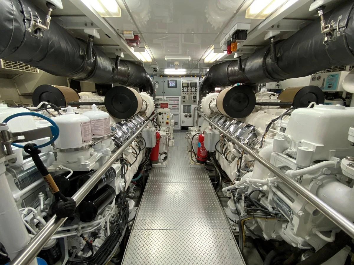 a room with machinery aboard ESCAPE Yacht for Sale