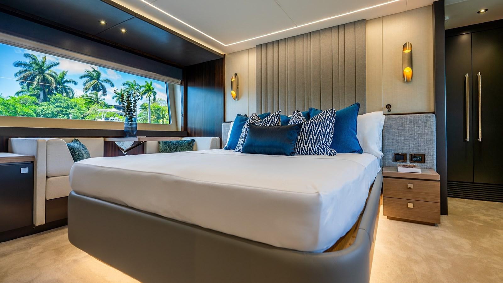 a large bed in a room aboard 76 YACHT Yacht for Sale