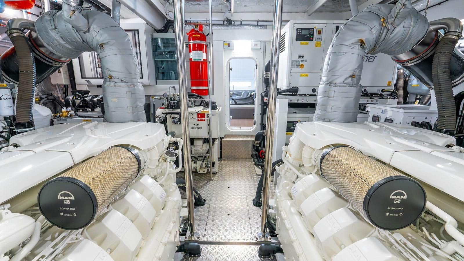 a room with pipes and equipment aboard 76 YACHT Yacht for Sale