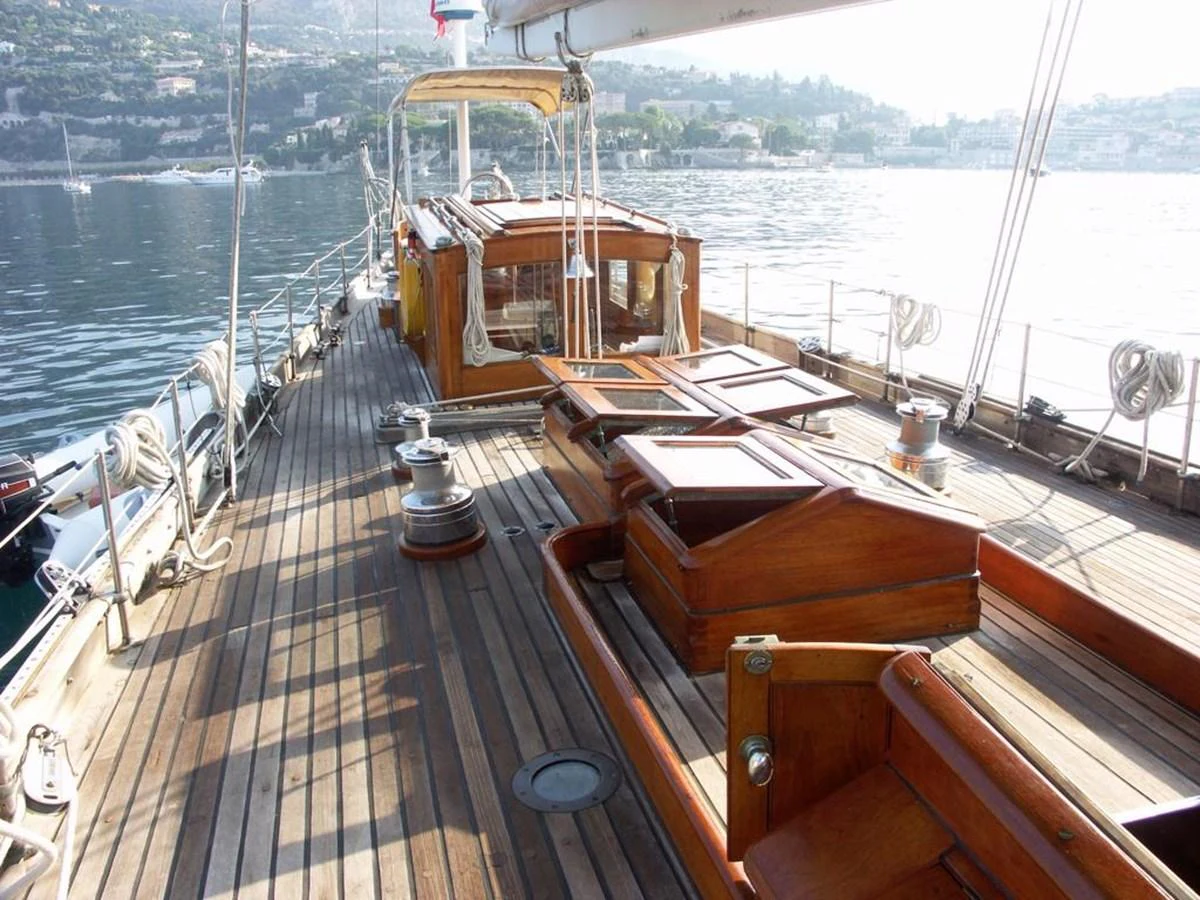 a deck of a ship aboard JULIETTE Yacht for Sale