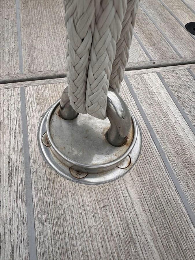 a metal object on a surface aboard KARMA Yacht for Sale