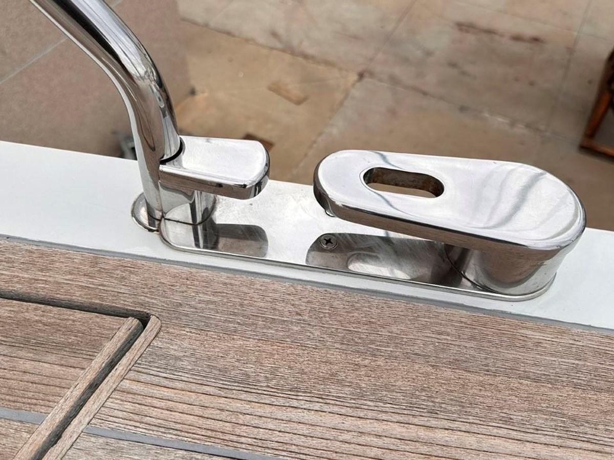 a sink with a faucet aboard KARMA Yacht for Sale