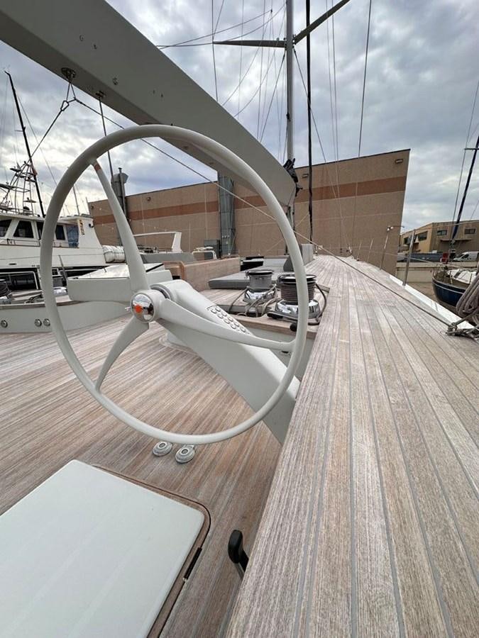 a large white satellite dish aboard KARMA Yacht for Sale