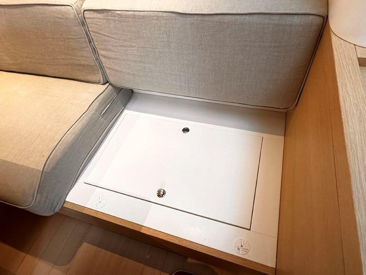 a white rectangular object with a black object on top aboard KARMA Yacht for Sale