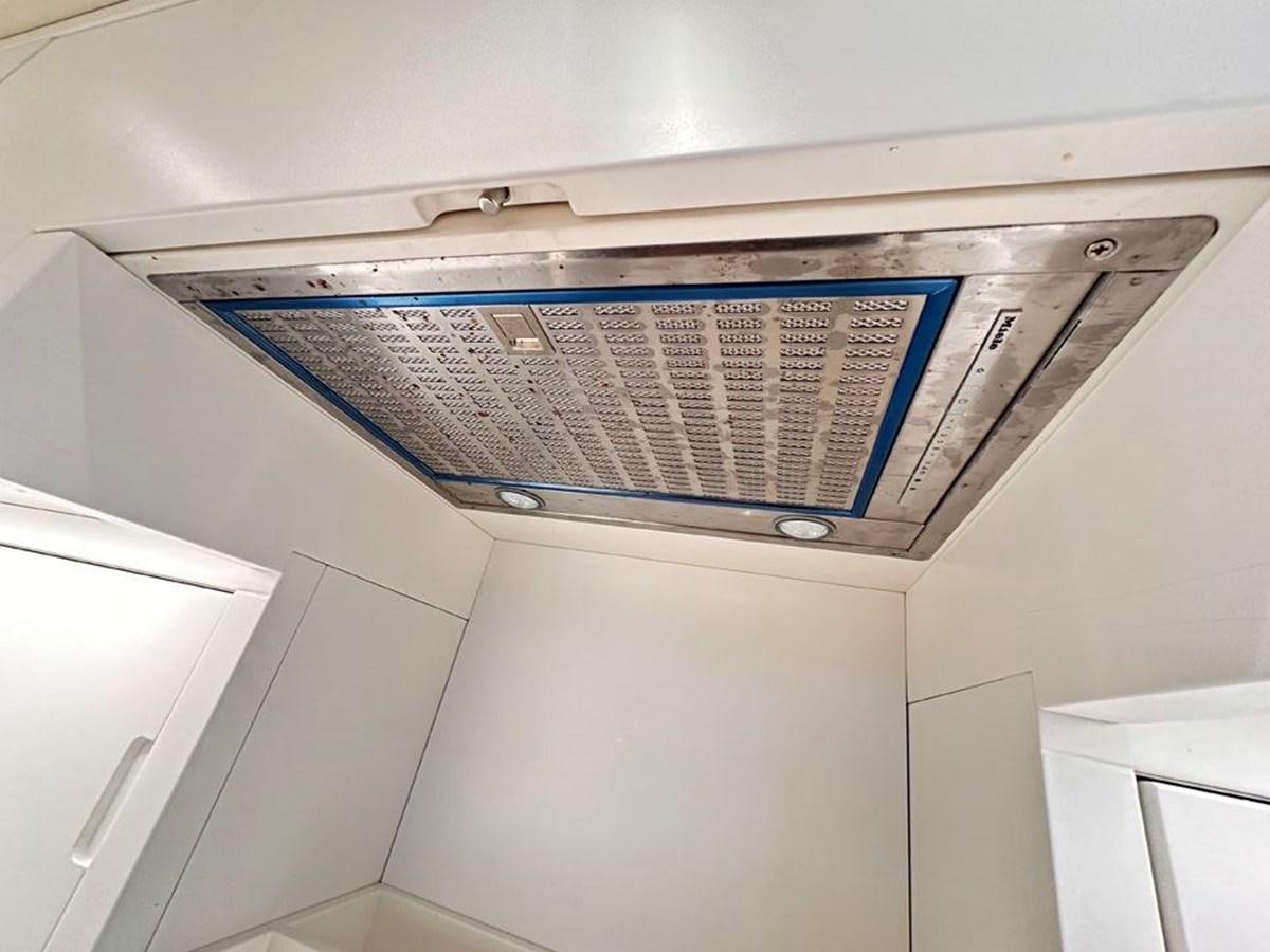 a blue and white tile roof aboard KARMA Yacht for Sale