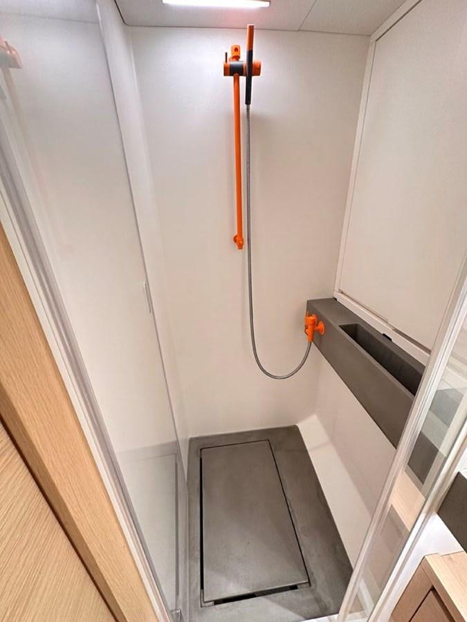 a door with a handle aboard KARMA Yacht for Sale