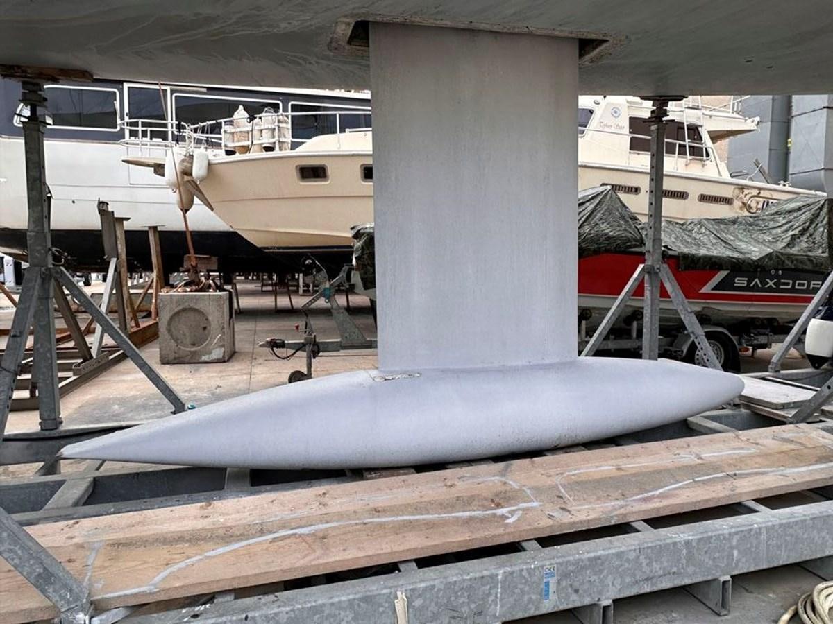 a boat in a building aboard KARMA Yacht for Sale