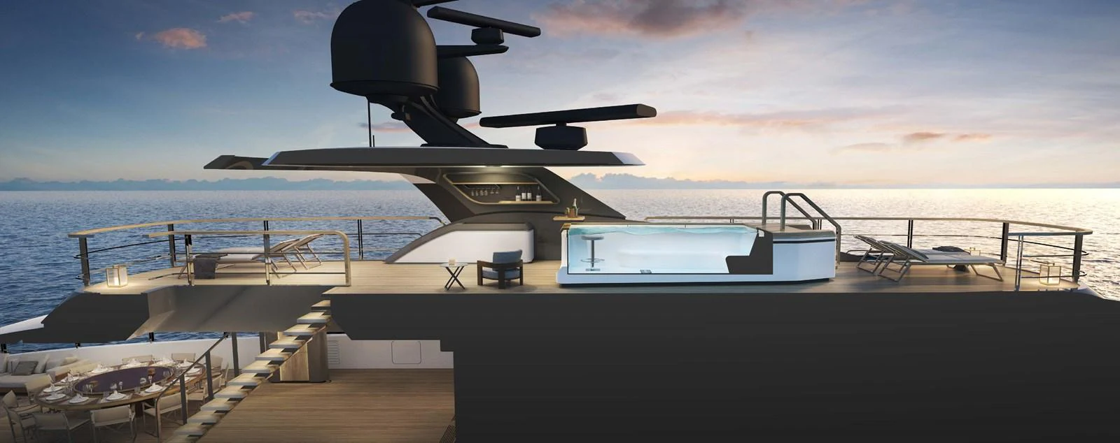 a large gun on a boat aboard ADMIRAL S-FORCE 55 Yacht for Sale