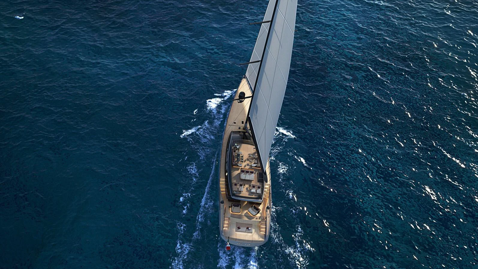 a boat in the water aboard PERINI 47M Yacht for Sale