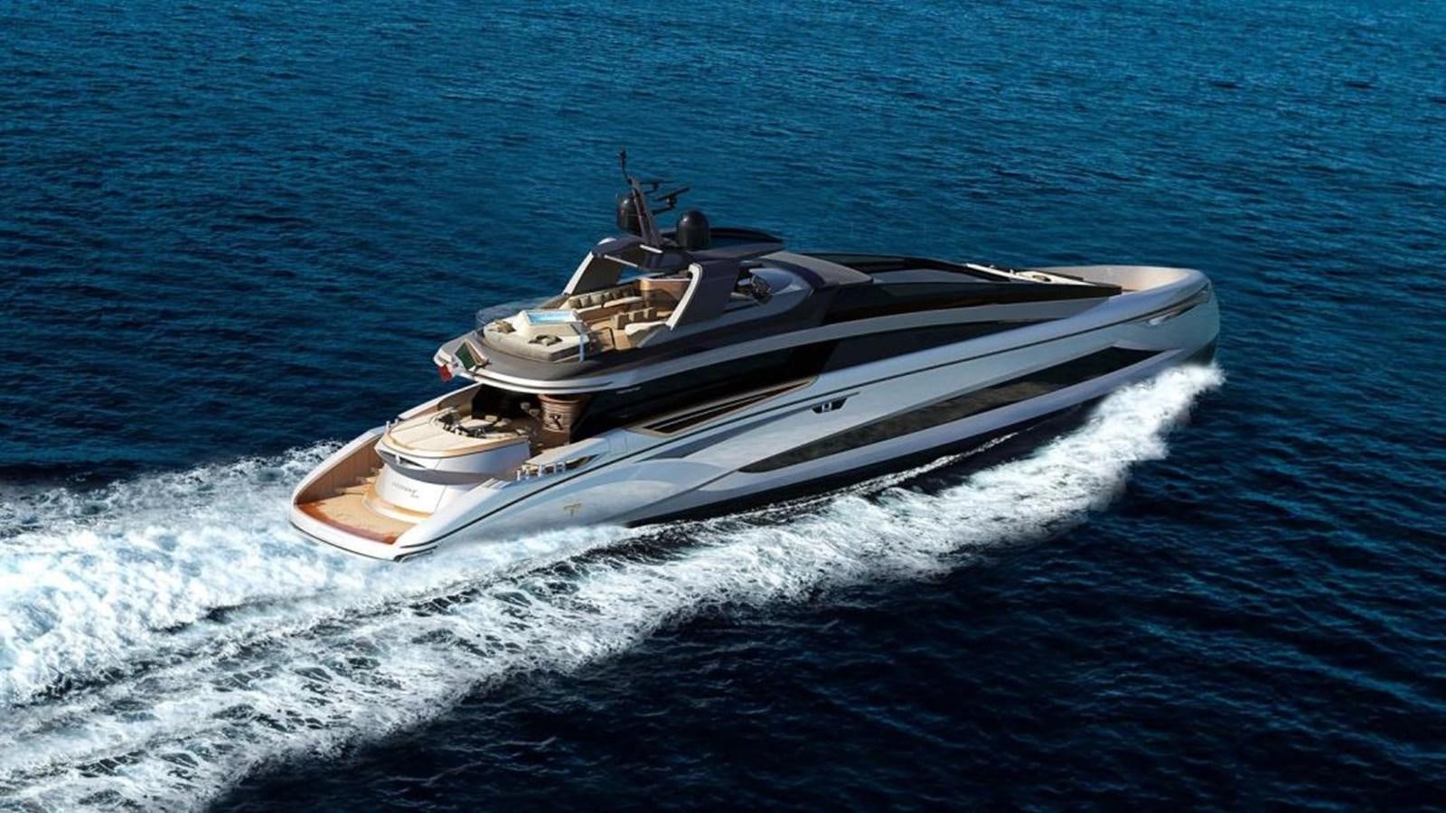 a boat on the water aboard EVO 120 Yacht for Sale