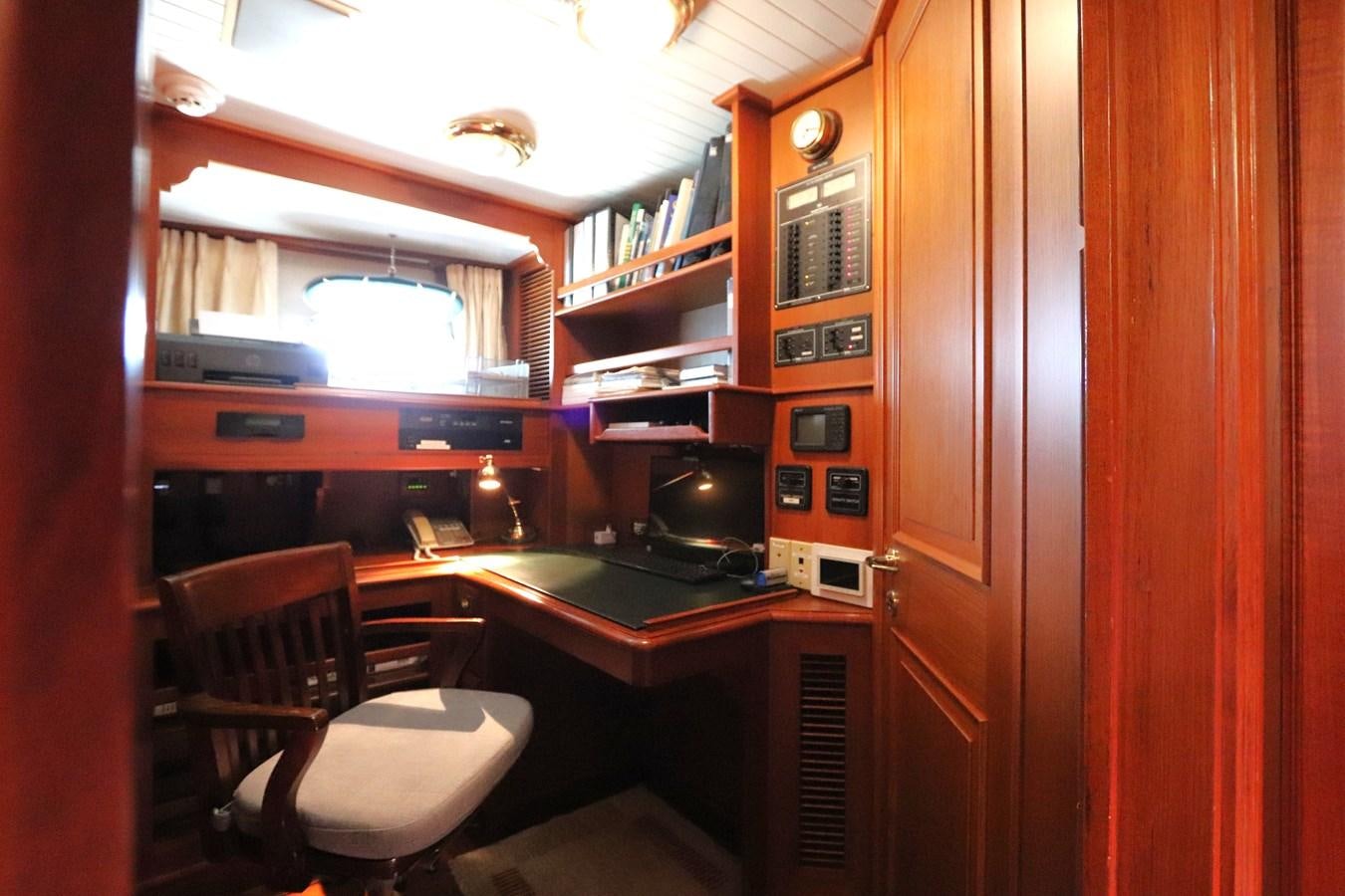 a small home office aboard KEEWAYDIN Yacht for Sale