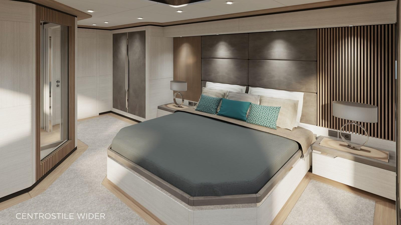 a large bed in a room aboard ECO YACHT 115' Yacht for Sale