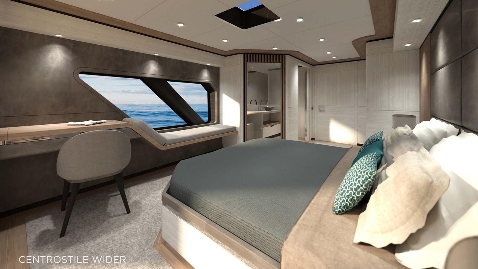 a room with a couch and a television aboard ECO  112 POWER Yacht for Sale