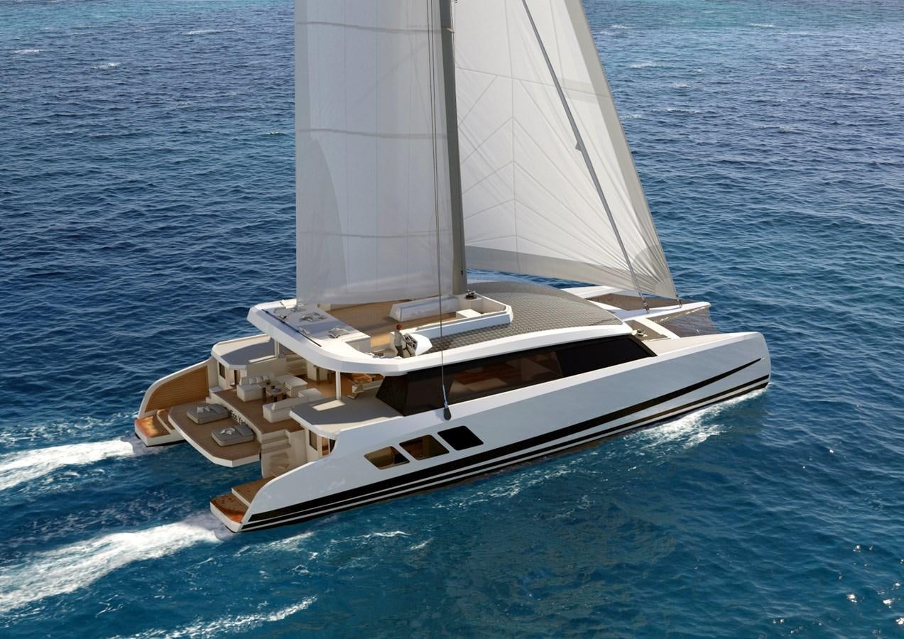 a white sailboat on the water aboard ECO YACHT 90' Yacht for Sale
