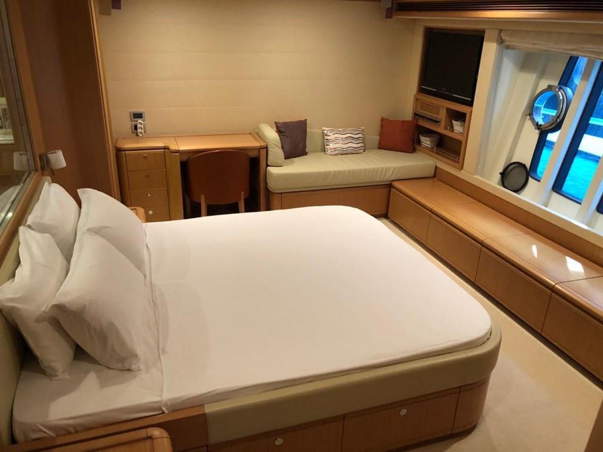 a bed in a room aboard CY Yacht for Sale