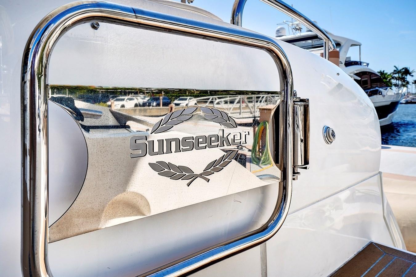 a car with a drawing on the hood aboard ONCE AROUND Yacht for Sale