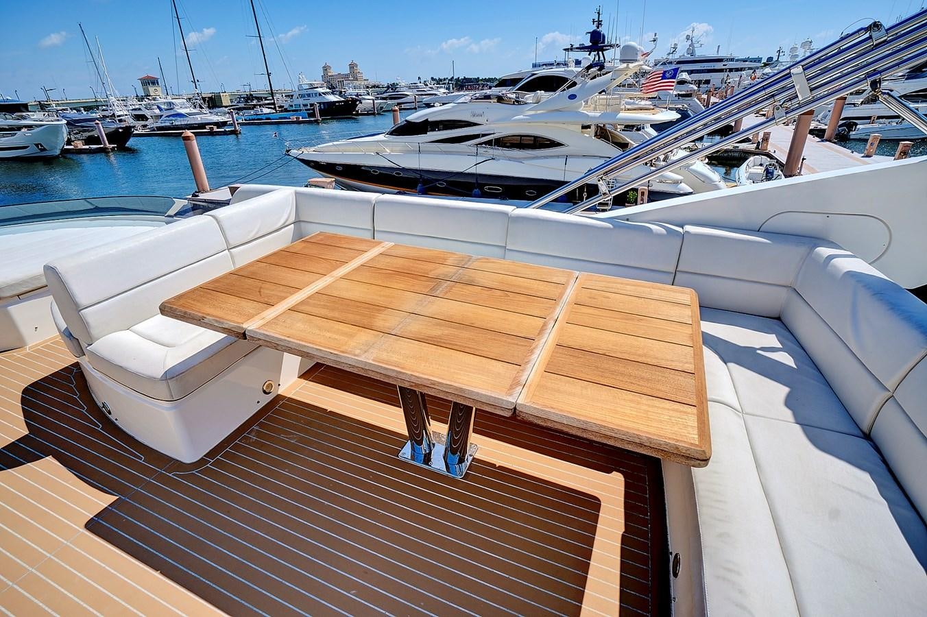 a deck with a boat on it aboard ONCE AROUND Yacht for Sale