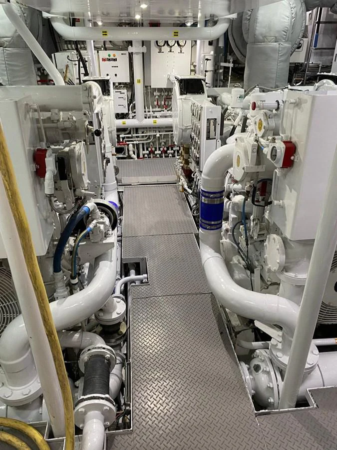 a machine in a room aboard BUCKPASSER Yacht for Sale