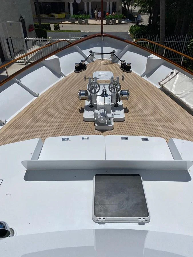 a large metal object on a white surface aboard BUCKPASSER Yacht for Sale