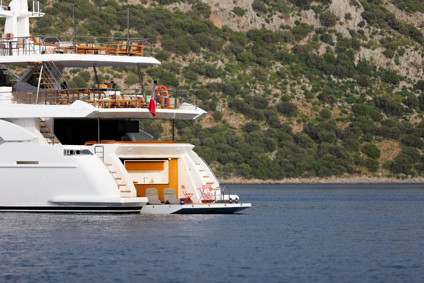 a large white boat on the water aboard AFRICA ONE Yacht for Sale